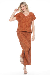 Diagonal Seam V-Neck Top - CARINE